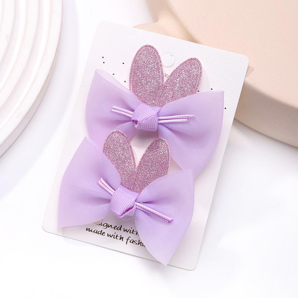 2pcs/set Lovely Bow Hairpins Solid Color Gauze Bows Clip for Kids Sweet Soft Hair Clips Pink Princess Girls Hair Accessories