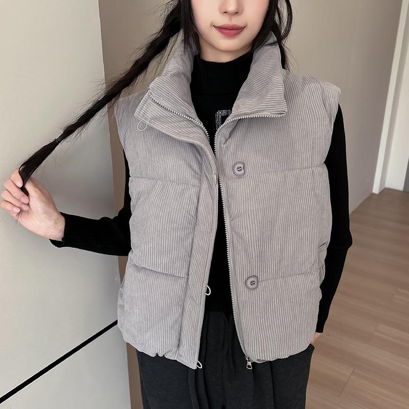 Corduroy Vest Women's Autumn and Winter New Short Loose Versatile Vest Fashion Vest Jacket Tide