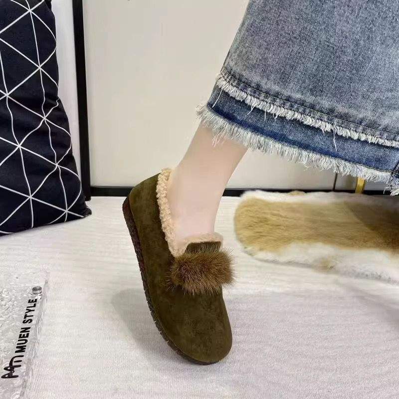 

2025 new women s Doudou shoes winter velvet ultra-soft sole fashion outer wear thickened cotton shoes beef tendon sole non-slip women s shoes 41 темно-коричневого