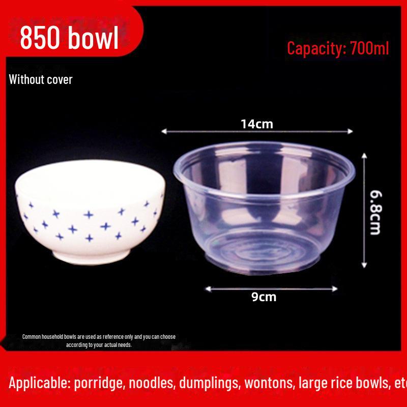 Round Disposable Plastic Bowl with Lid for Fresh-Keeping