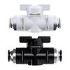Zhuoji Pneumatic BUC-6-10 Hand Valve with 8mm Tubing, 12mm Straight-Through Air Valve, Quick-Connect Fittings.