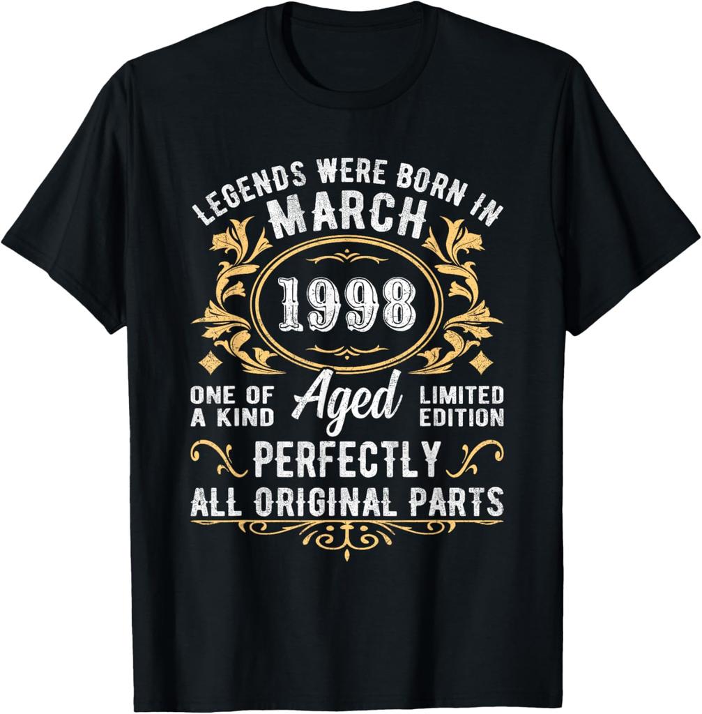 Vintage 1998 27yr 27th Birthday Gifts forunisexunisex27 Years Old T-Shirt Print Original Design Gifts T Shirts Camiseta Hombre