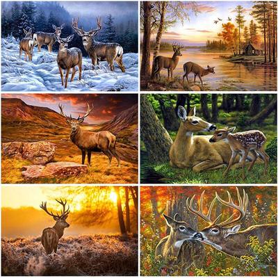 Tier Hirsch DIY 5D Diamant Malerei Wald voller Runde Harz Diamant Stickerei Kreuzstich Mosaik Strass Home Decor