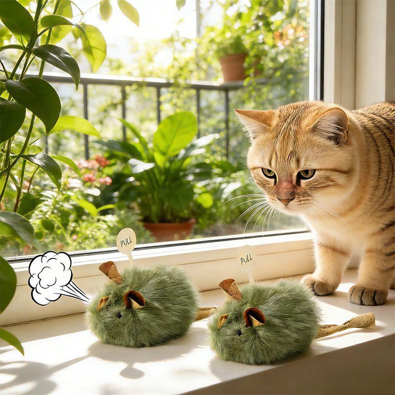 

Інтерактивна Плюшева Миша Іграшка для Кота - Звукова, Стійка до Укусів, Дизайн для Самостійної Гри, що Знімає Нудьгу Small