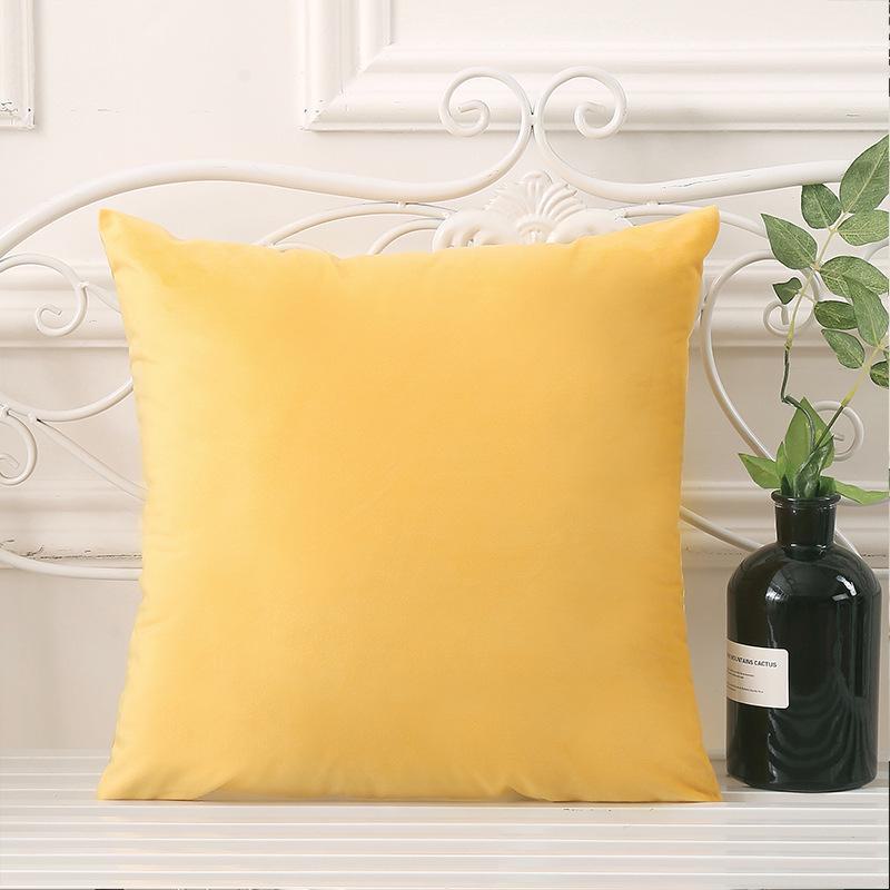 

Наволочка из однотонного бархата - Подушка для поддержки талии для дивана или кровати, бесплатная доставка 45*45cm single pillowcase светло-желтого