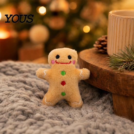 Santa Claus Cat Toy Christmas Catnip Plush Toys, Reindeer Gingerbread Stuffed Animal, Interactive Holiday Durable Chew Resistant for Kittens, Pet
