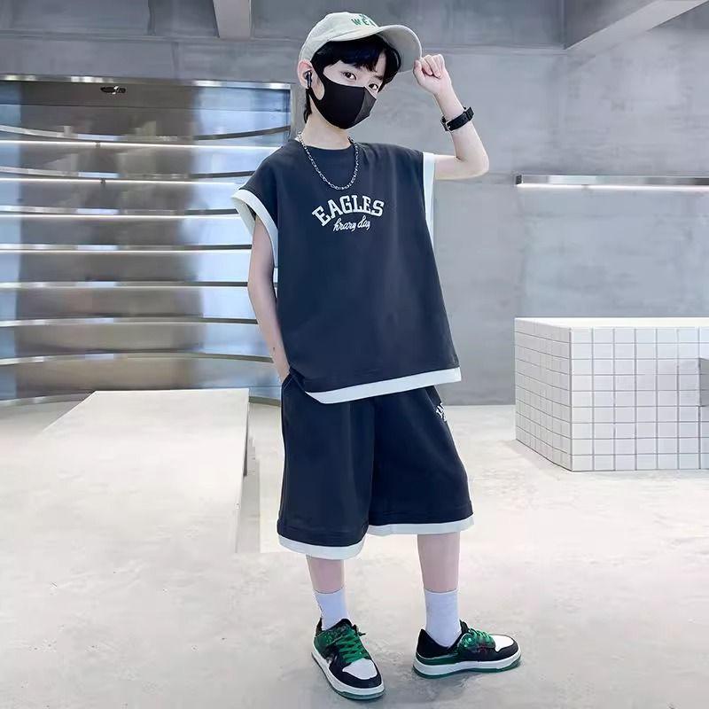 Children's and Boys' Summer Clothing Set Summer Vest Sports Sleeveless Boys' Shorts Two-piece Set