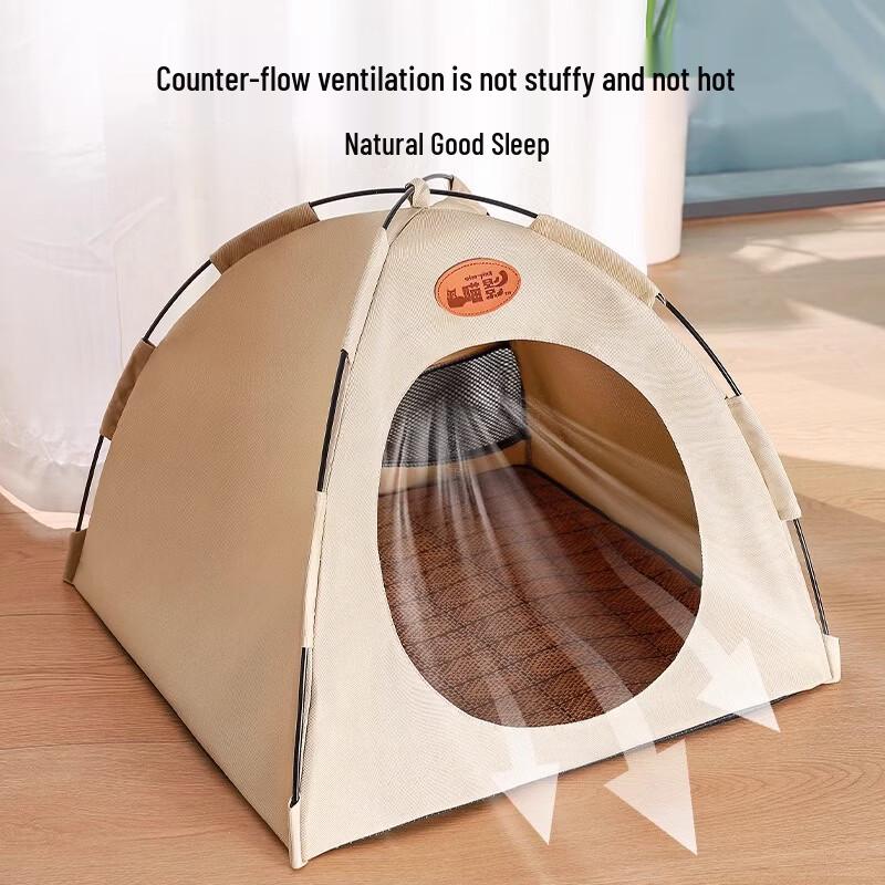 OEINGOEING Washable Semi-Enclosed Pet Tent Bed