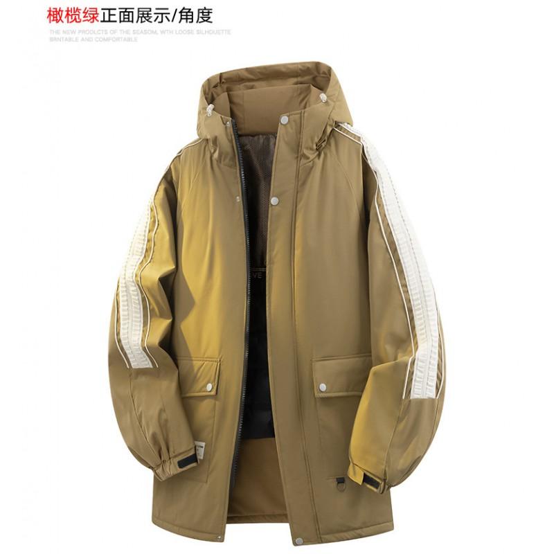 Mens Mid-Length Winter Down Jacket 90% White Duck Thick Warm Casual Coat
