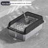 Luxury Splash-proof Large Space Christmas Cat Litter Box with High Fence and Stainless Steel Pan