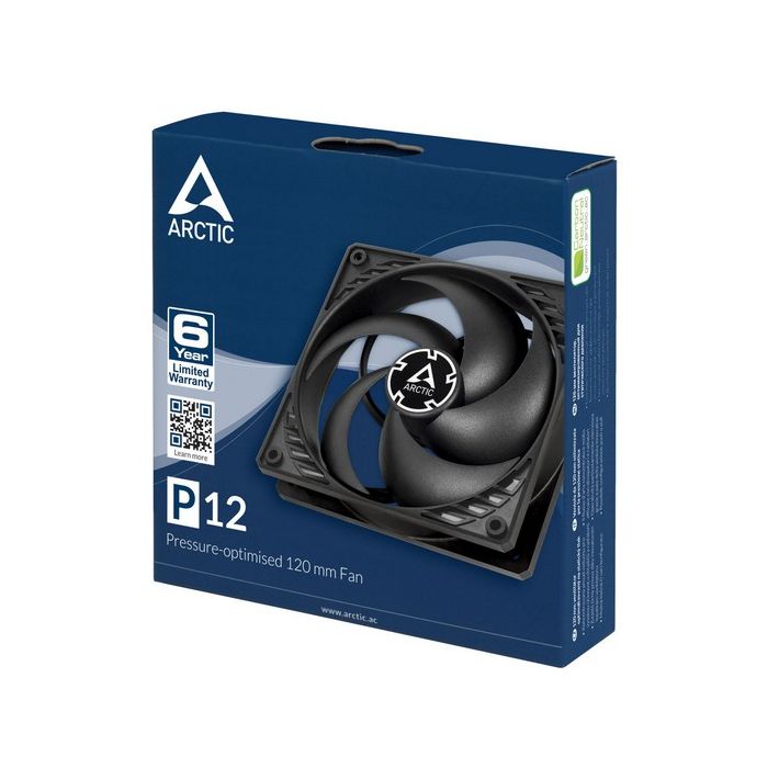Ventilateur Boitier - Arctic - P12 - 120mm - 56.3 CFM - 1800 Tr/min - Noir