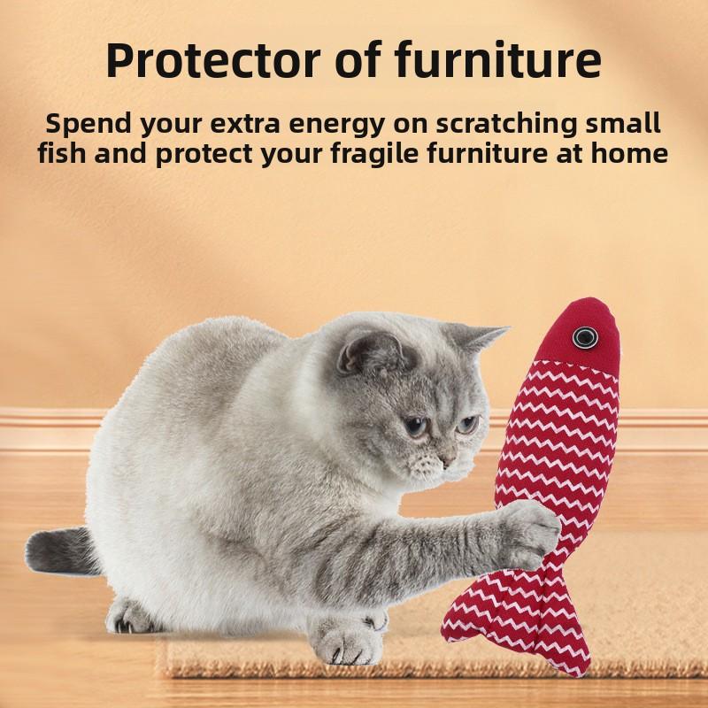 Plüschtierspielzeug, Selbstunterhaltende Katze, Minzkatze, Leinenfisch, Fischsimulation Haustier, Wels
