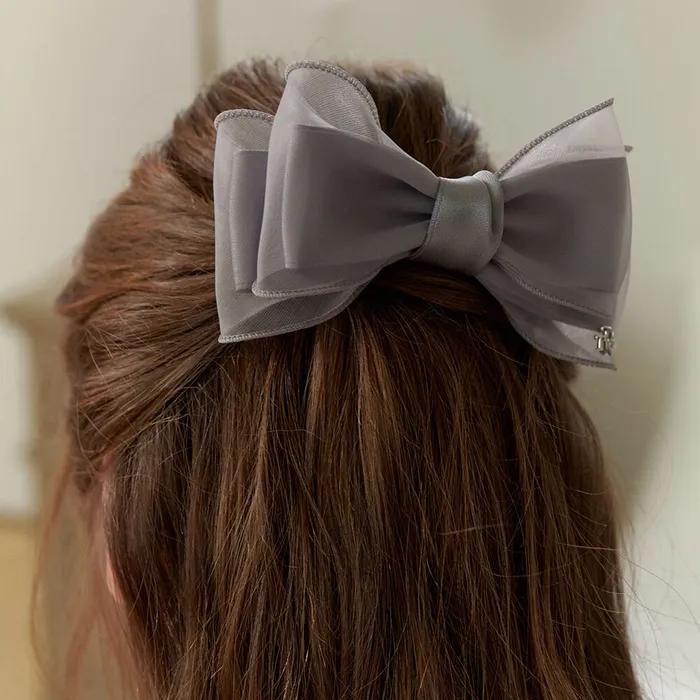 Chiffon Double Ribbon Hair Pin HB2252