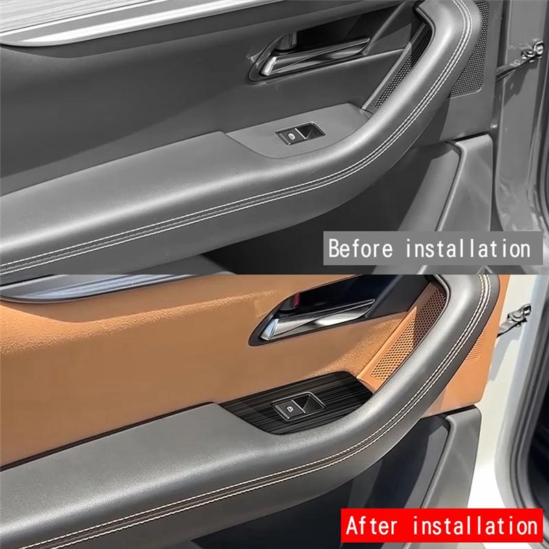 4 Piece Car Window Glass Lift Button Switch Cover Trim Door Armrest Panel Automotive Supplies Black For Mazda CX-60  LHD-M53