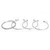 4pcs Shining Heart Star Pattern Bracelet Party Travel Jewelry Bracelet Clothes AccessorySilver