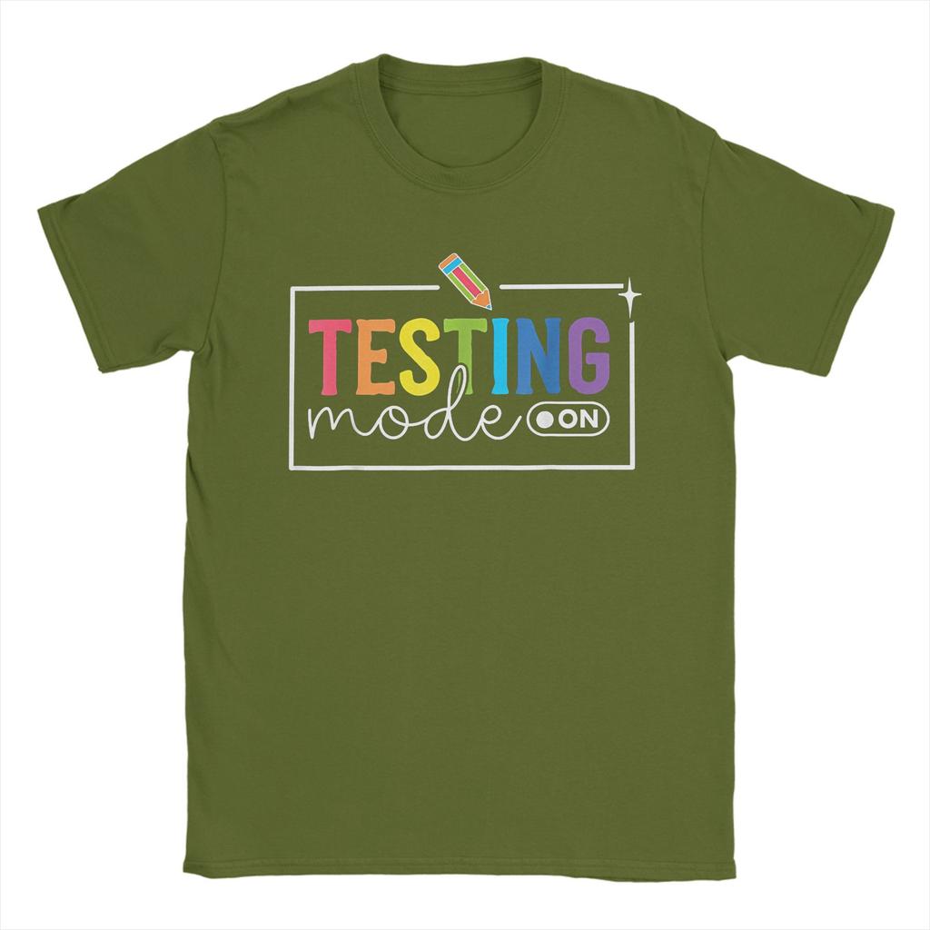 Funny Testing Mode On Testing Day Motivational Teacher  T Shirt Summer  Y2K T-Shirts Comfortable Cool Tees Oversized Print Tops