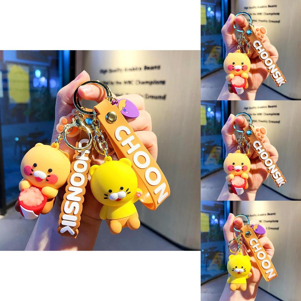 Entzückender Choonsik Schlüsselanhänger Süßer Koreanischer Stil Popcorn-Charakter PVC Schlüsselring