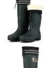 Men's 3531 High-Top Fleece-Lined Rain Boots with Reflective Strip and Cotton Lining - Waterproof Rubber Work Shoes