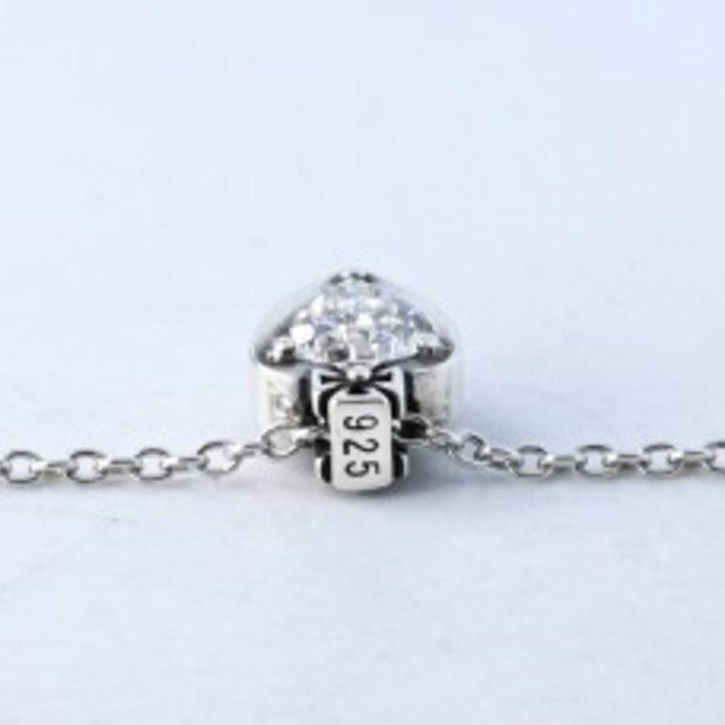Used [Polished] JUSTIN DAVIS BRIGETTE Necklace 40cm Heart Crown Clear Justin Davis SNJ364 silver925