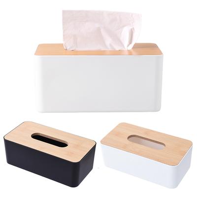 1pc Tissue Box Hotel Kitchen Living Room Office Household Bathroom Toilet Paper Storage Box with Wooden Lid Table Decor XJM