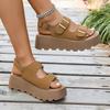 Comfort Shoes for Women 2025 Summer Female Sandal Clogs with Heel Increasing Height Girls Thick Beach New Retro Rome Scandals