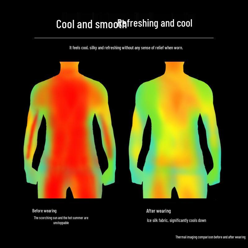 Herren Schnelltrocknendes Eisseiden Sportset: Atmungsaktives, lockeres, kurzärmeliges Lauf-/Fitness-Outfit für den Sommer.