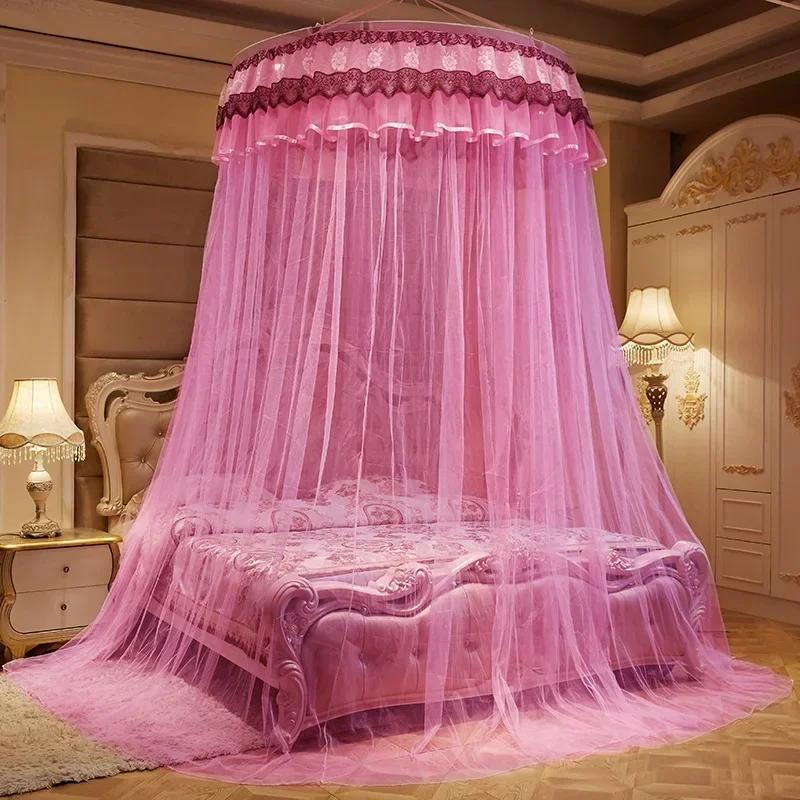 1-2M European-Style Palace Dome Mosquito Net Kid Baby Bed Canopy Bedcover Curtain Bedding Romantic Baby Girl Round Dome Tent