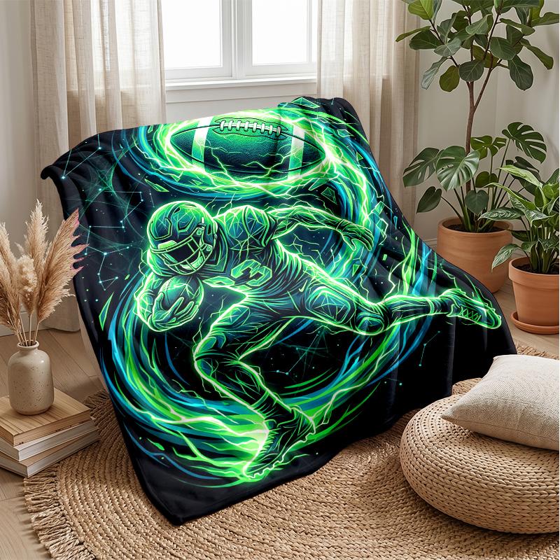Electric Football Player 3 Theme blanket Lightweight Warm Flannel Blanket Decorative Throw Blanket for Home Decoration