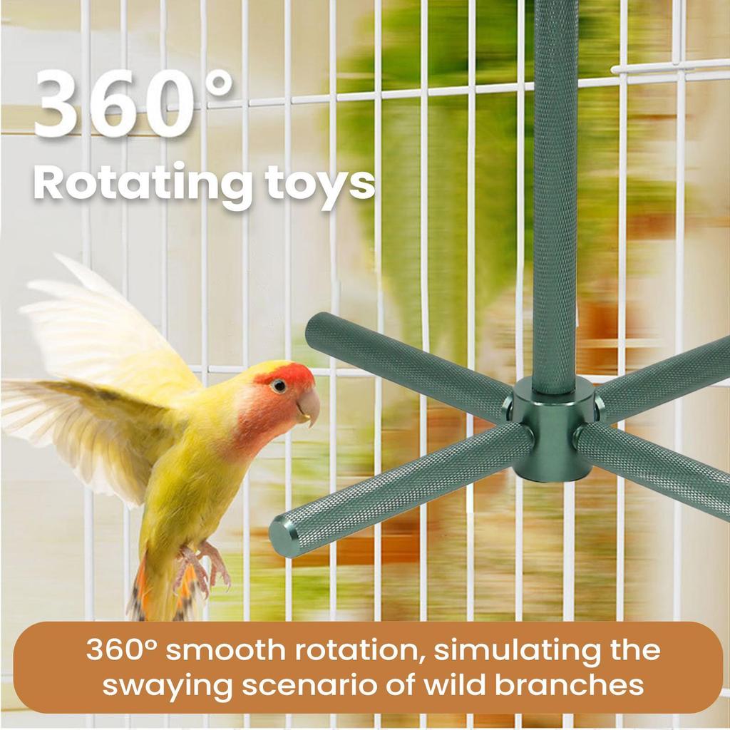 Parakeet Toys Rotatable Chewing Interactive Funny Bird Perch Stand Cage Chew Toys For Exercise Playing Small Medium Large Conure