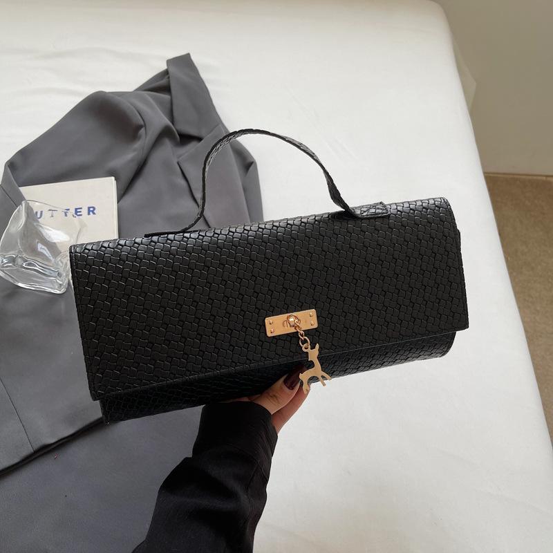 Spring and Summer New Textured Woven Pattern Fashion Handbag Personalized Shoulder Bag Crossbody Bag Minimalist Style Small Square Bag