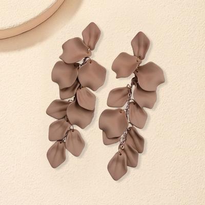1 paar Böhmen Stil Quaste Blütenblatt Baumeln Ohrringe Acryl Lange Blume Stud Ohrringe Modeschmuck Zubehör Geschenk