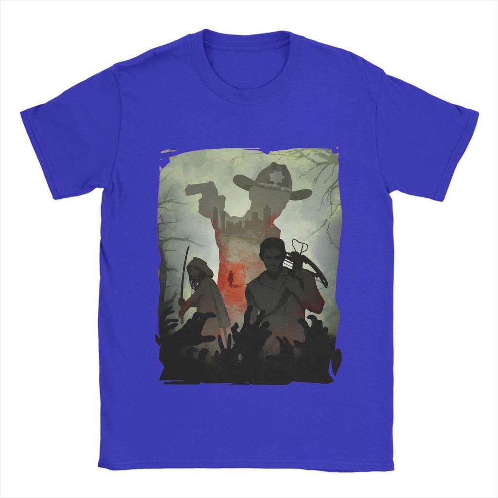 Walking Deads T Shirts Men's  Pure Cotton Novelty T-Shirts Crewneck  Tee Shirt Short Sleeve Clothing 4XL 5XL 6XL