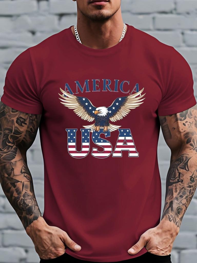 American Flag Print Unisexs Tshirts Usa Graphic Print Short Sleeve Tshirt Quick Drying Gym Sports Tops Breathable Muscle T Shirt