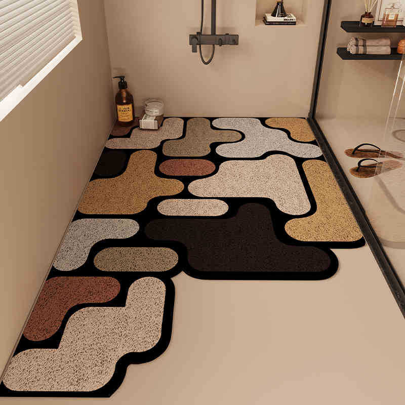 

Коврик для ванной комнаты, противоскользящий, можно разрезать, коврик для унитаза с шелковым кольцом, выдолбленный, противоскользящий, можно протирать весь пол 100X120cm
