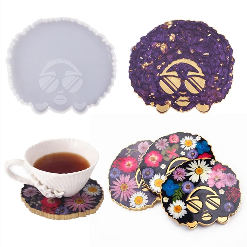 Head Lare Beauty Rollin Tray Molds for Epoxy Resin Afro Female Silione Resin Mold Resin astin DIY Home Deor r