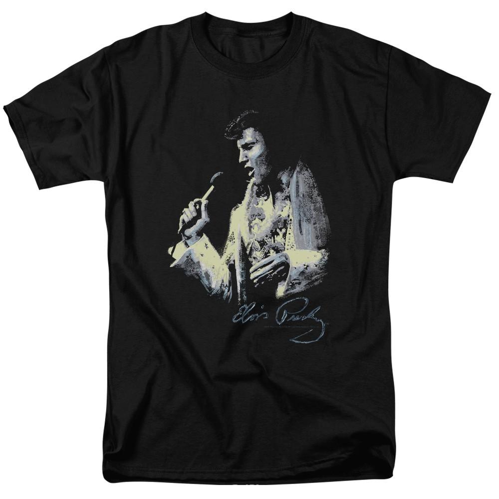 Elvis Presley - Painted King - Adult Unisex Short Sleeve T-Shirt - Black 2XL