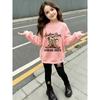 Girls' Cowboy Boots Casual Comfortable Soft Loose Pullover Sweatshirt and Leggings 2-Piece Set, New Autumn/Winter, Playful, Sweet and Cool Style