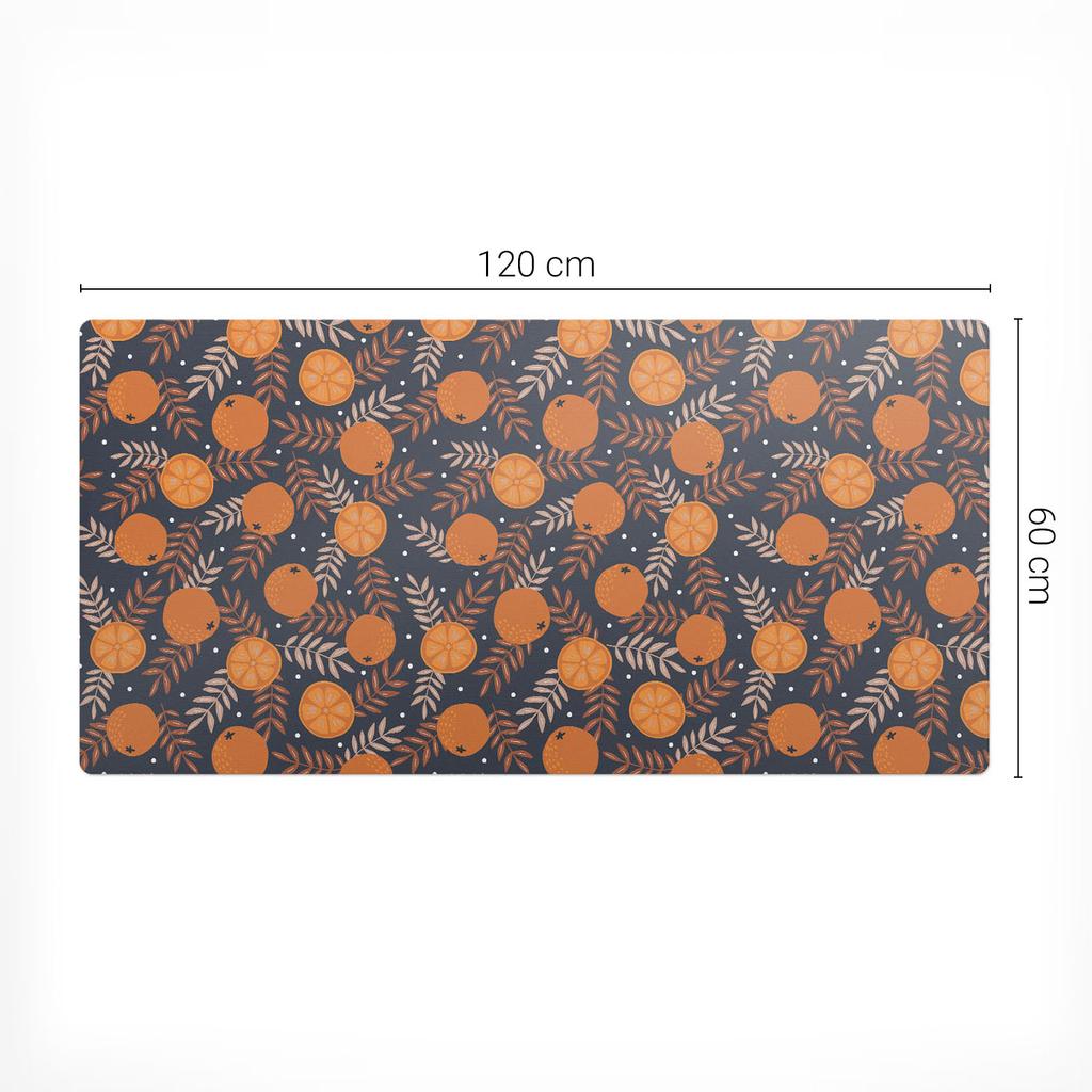 Anti-Slip Mat for Mouse and Keyboard Oranges and Leaves 120X60 Cm