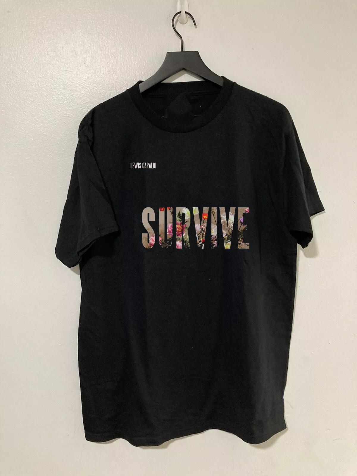 Льюис Капальди - Альбом Survive Хлопковая Черная Футболка с Графикой Полный Размер S-5XL S