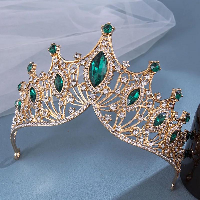 Hair Dress Jewelry Vintage Headwear Baroque Princess Queen Elegant Rhinestone For Wedding Tiara Crown Hair Accessories
