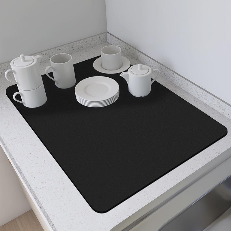 Solid Color Kitchen Draining Mat – Stain-Proof, Easy-Clean, Absorbent, Heat-Insulated Placemat for Bowls and Plates