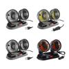 12V/24V Car Cooling Fan Dual Head 360° Rotation Vehicle Mounted USB Fan Auto Cooler Fan for Dashboard Air Circulator Fan