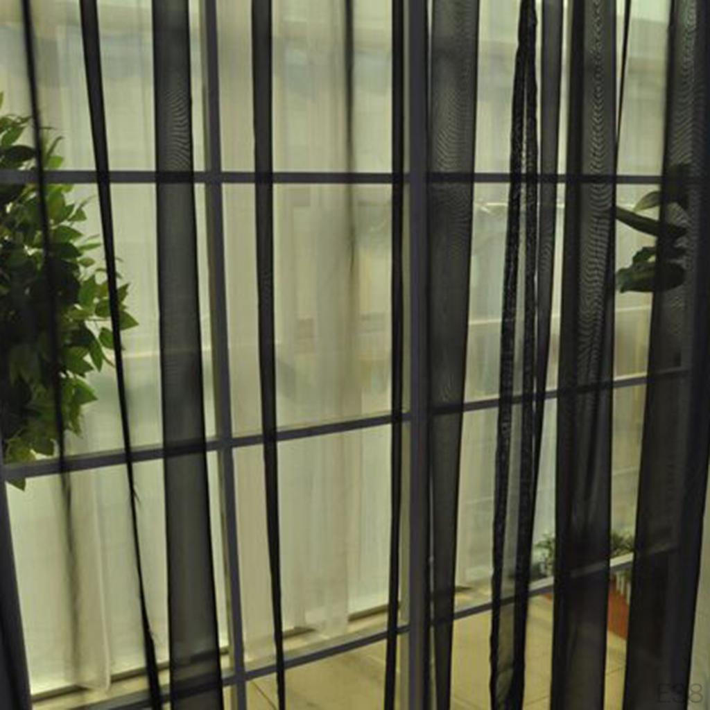 Voile Window Curtain Drape Set Solid Color Polyester