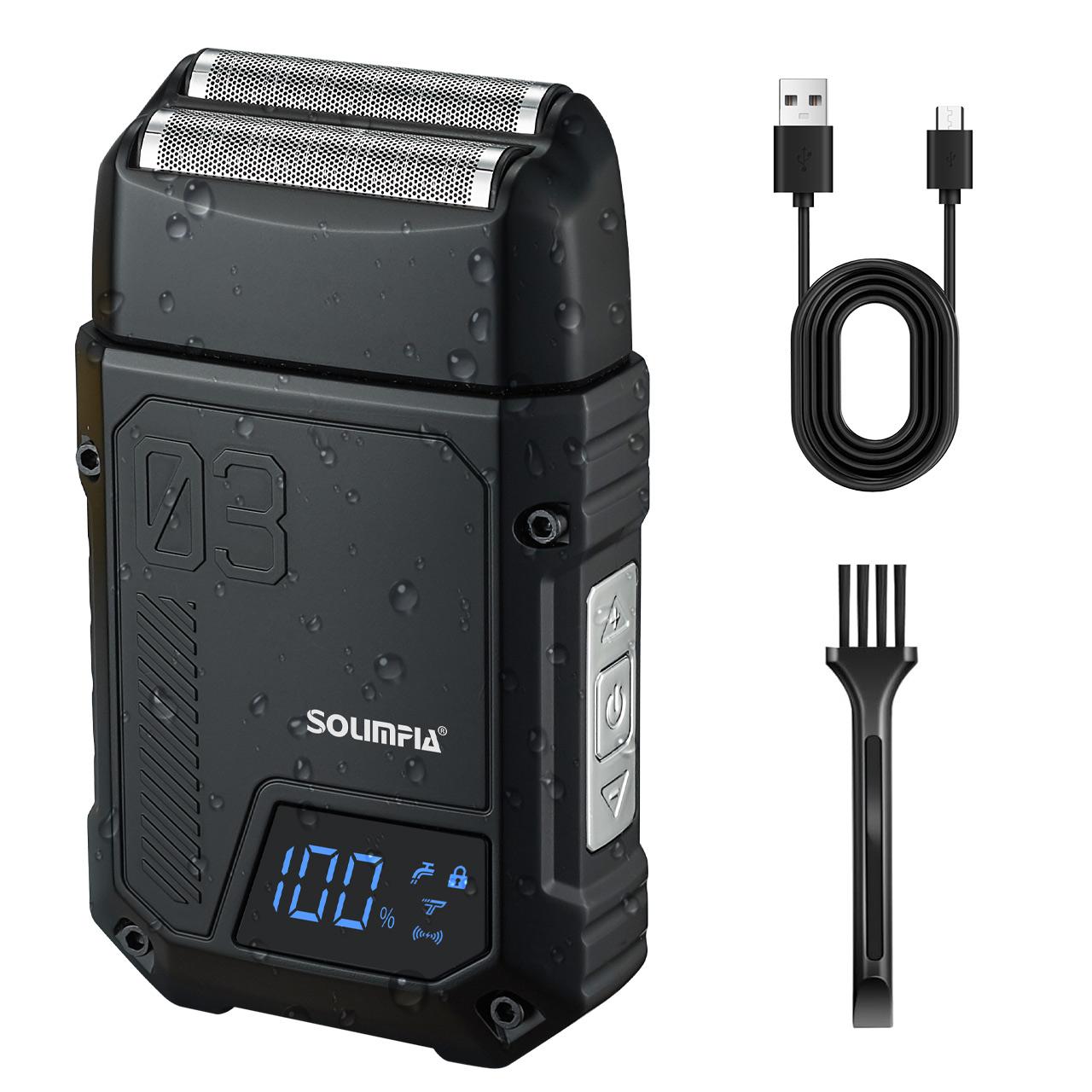 

3 Balds электрическая бритва с сеткой, водонепроницаемая бритва для мужчин, триммер для бороды, бритва для лысой головы, триммер для волос, беспроводной чёрный