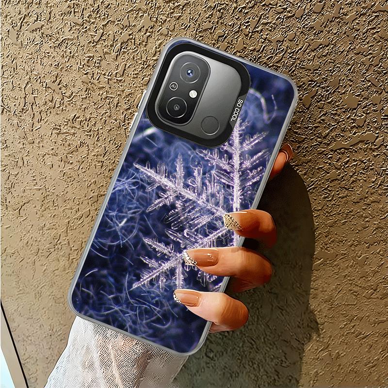Snow Snowflake Winter Cold Shockproof Phone Case for Xiaomi Poco X7 X6 X5 X3 Pro F7 Ultra M8 Redmi 15C 15 14C 13C 12C 10C 13 12