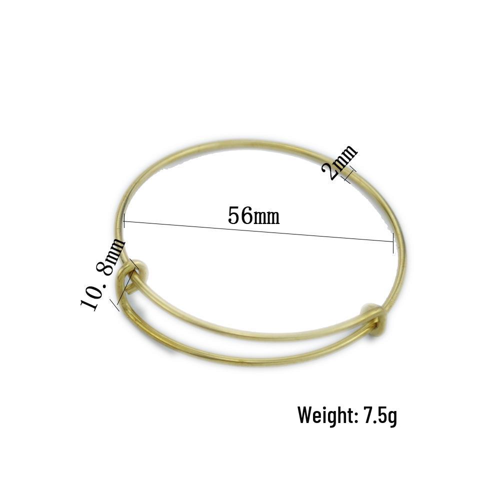 2023 Korean-Style Adjustable Copper Bracelet with Geometric Design