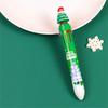 W89C 6x Multicolor Ballpoint Pen 10 in 1 Cartoon Christmas Ballpoint Pen for Party