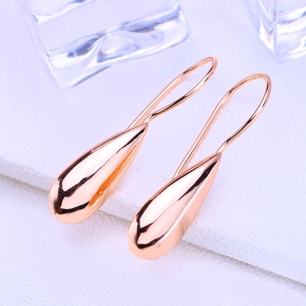 LSOOYH Clip Earrings Rose Gold Color Fashion Earring For Women Geometry Drop Earrings Jewelry