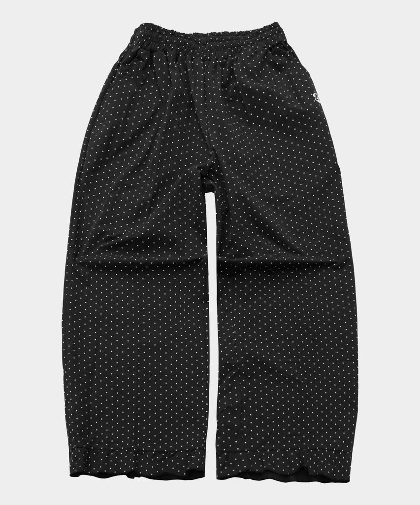 SOME PLACE Frill Mini Dot Basic Logo Strap Elastic Wide Cotton Pants_3 Colors