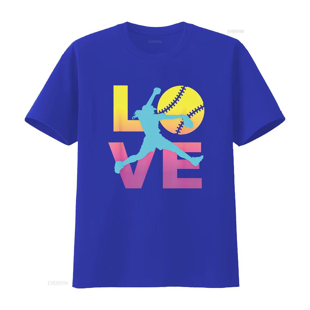 Softball T Shirt for Girls Love vintage Washed homme designer clothes Soft Top For Everyday Wear Stylish Comfortable Stretched